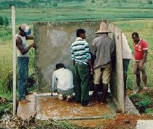 The steel mesh in the concrete was also used to join sections. 