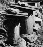 Later log gums often had honey supers added on top.