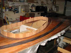 I made sure the curve was fair and the strips were vertical.